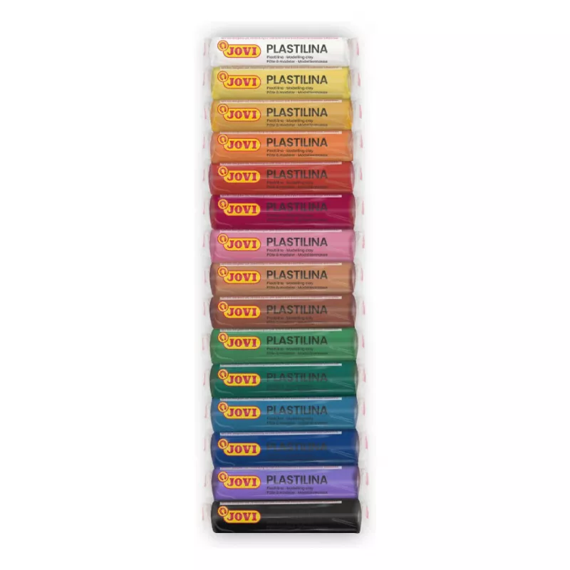 JOVI Plastilina modelleerklei gemengde 15 kleuren elk 15 g