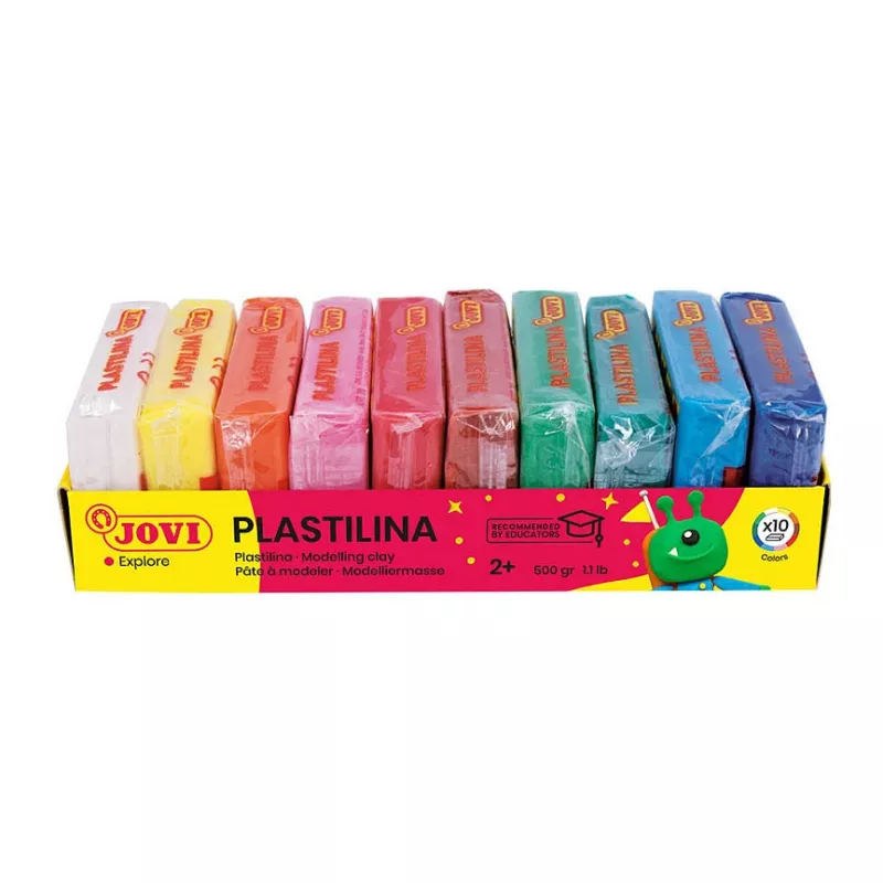 JOVI Plastilina modelleerklei 10 kleuren gemengd x 50 g