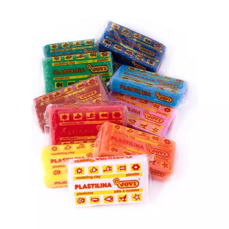 JOVI Plastilina modelleerklei 10 kleuren gemengd x 50 g