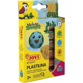 JOVI Plastilina modelleerklei gemengde kleuren 6 x 15 g
