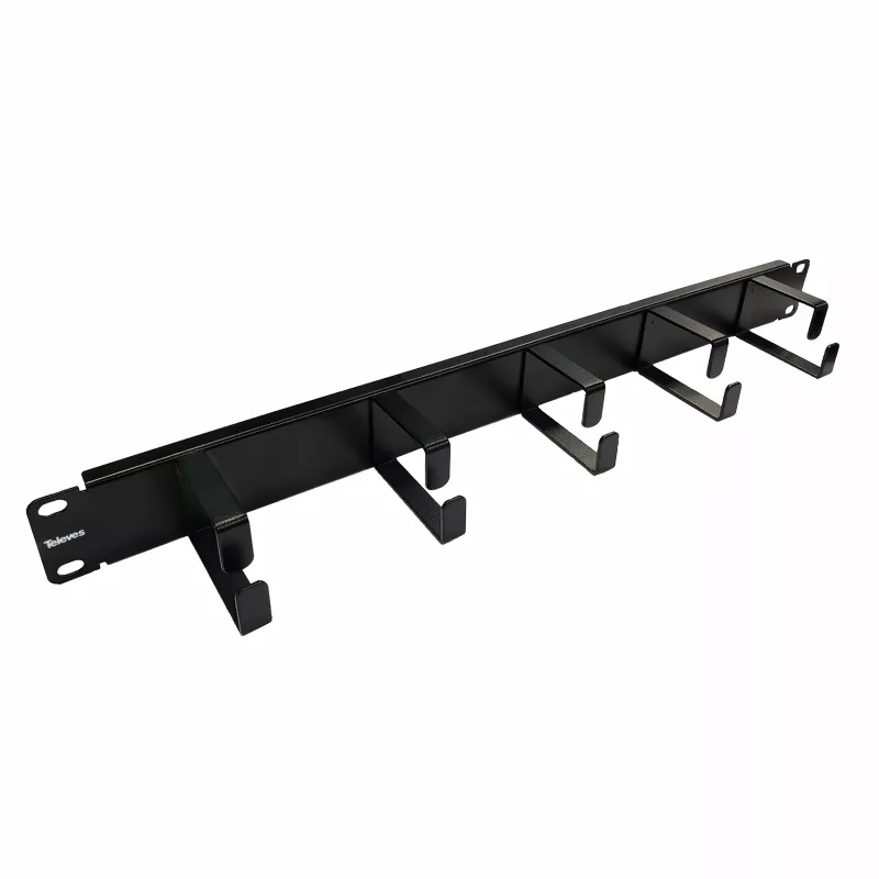 Televes UKO5R 19 inch 1U frontplaat met 5 kabeldoorvoeren, lichtgrijs