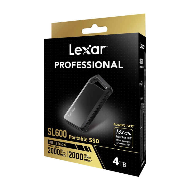 Lexar SL600 4TB Draagbare SSD - Space Gray, USB 3.2 Gen 2x2, tot 2000MB/s lezen