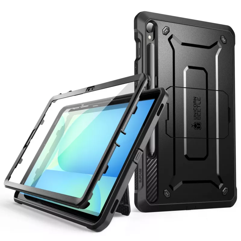 Supcase Unicorn Beetle Pro voor Samsung Galaxy Tab S9 / S9 FE / S10 FE / S10 Lite, zwart