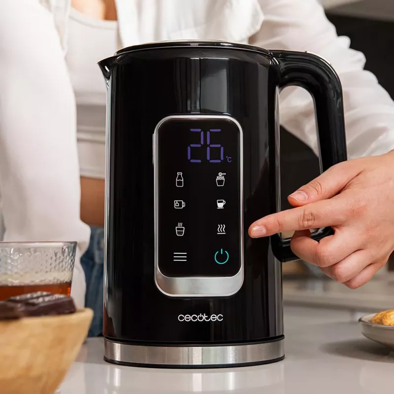 Cecotec ThermoSense 500 Touch Elektrische waterkoker, 1,7 L, 2200 W, zwart