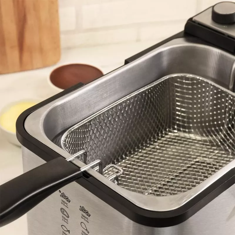 Cecotec CleanFry Infinity 3000 Full Inox friteuse, 3L oliecapaciteit, 1kg voedselcapaciteit, 2400W, roestvrij staal