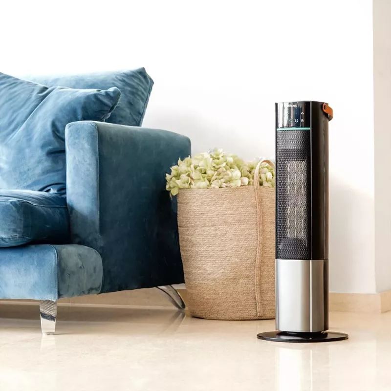 Cecotec ReadyWarm 2070 Max Ceramic Rotate Smart keramische torenkachel, 2000W, Wi-Fi, zwart