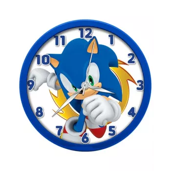KIDS Sonic The Hedgehog wandklok 25 cm rond kunststof analoog quartz multicolor