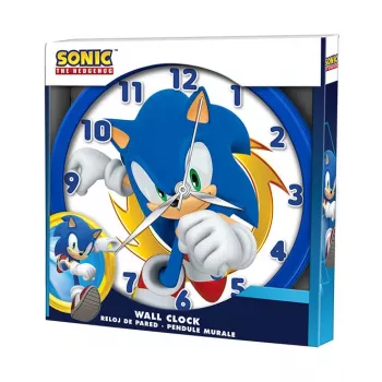 KIDS Sonic The Hedgehog wandklok 25 cm rond kunststof analoog quartz multicolor