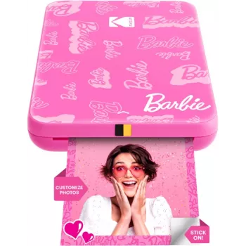 KODAK Step Slim Barbie instant fotoprinter - Bluetooth 5.0, ZINK Zero Ink-technologie, 2x3 inch afdrukken, Barbie roze