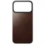 Nomad Modern Leather Back Case voor Apple iPhone 17 Pro Max, MagSafe-compatibel, volledig nerf Horween leer, Rustic Brown