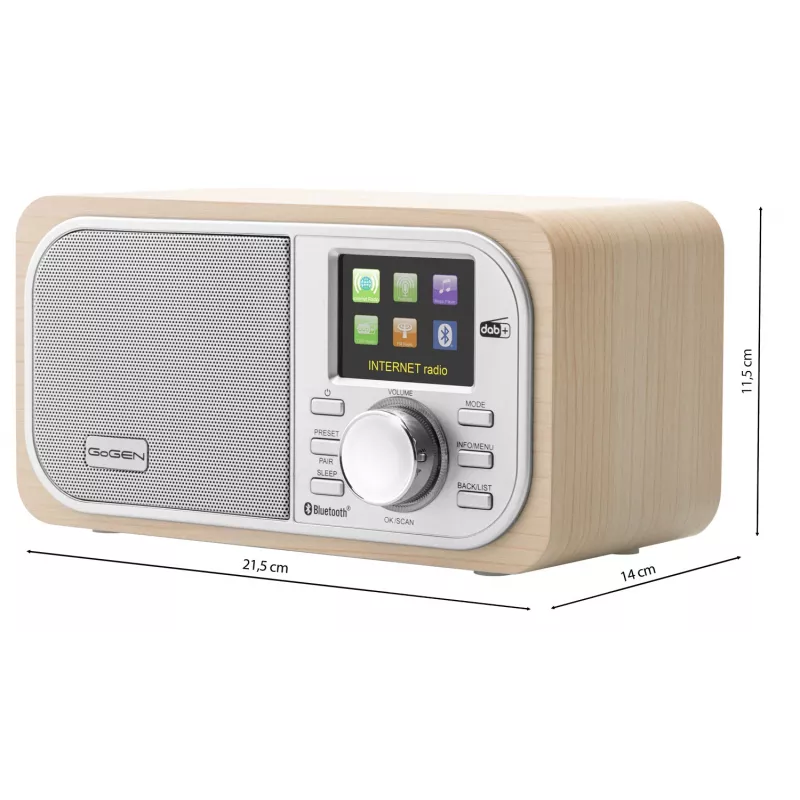 GOGEN IR237BTDAB internetradio met DAB+, FM, Bluetooth, Wi-Fi en 2,4 inch kleuren-LCD-display