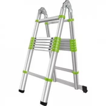 FIELDMANN telescoopladder FZZ 4006 - 3,8 m, 13 sporten, 150 kg draagvermogen, aluminiumlegering