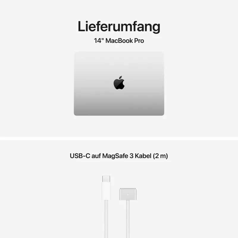 Apple MacBook Pro 14 M5 zilver, M5 10-core CPU, 10-core GPU, 24 GB RAM, 1 TB SSD, Duits toetsenbord, nano-texture glas (Z1KN_5_DE_CTO)