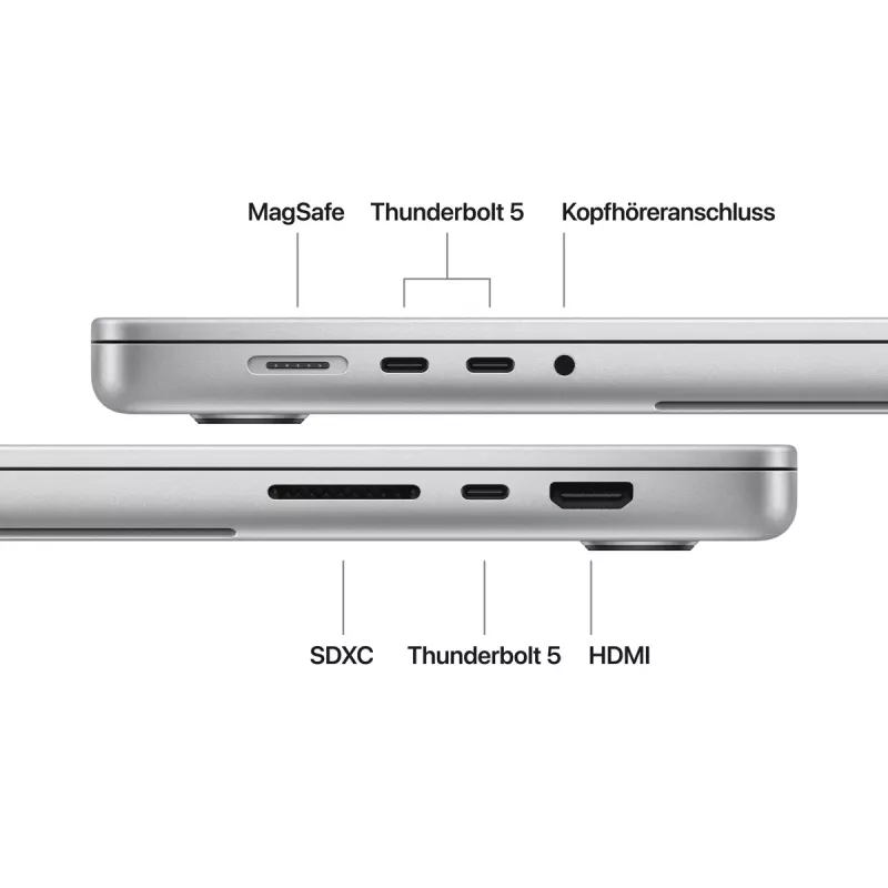 Apple MacBook Pro 16 inch M5 zilver / M5 Pro 18-core CPU, 20-core GPU / 64GB RAM / 1TB SSD / Duits toetsenbord