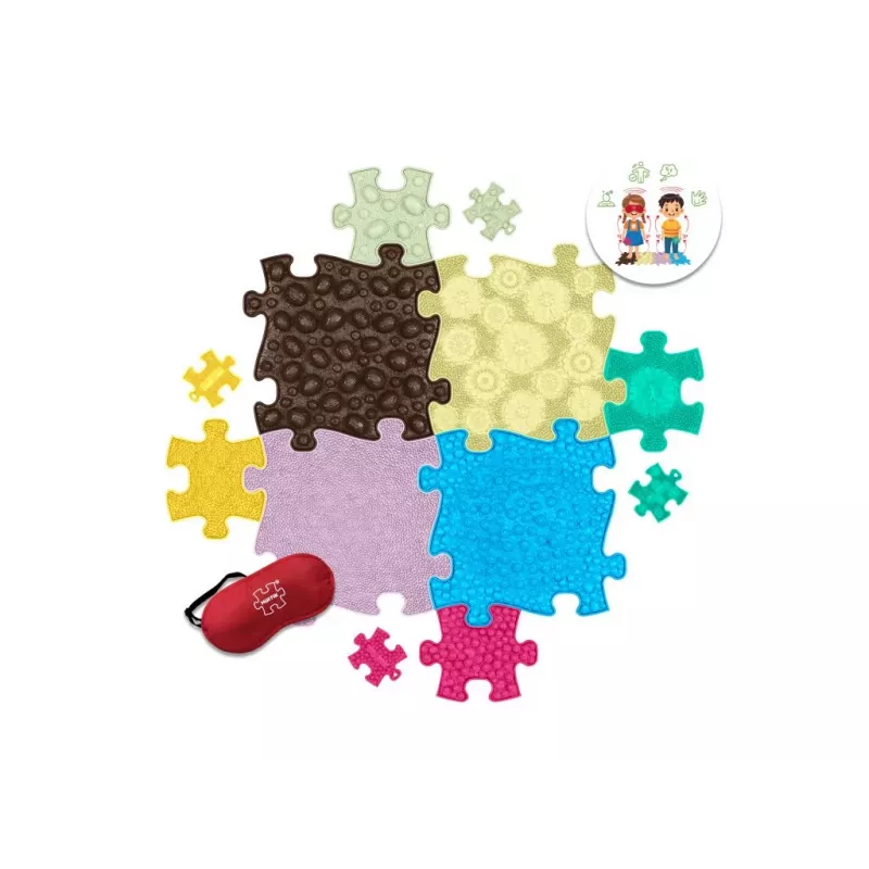Muffik orthopedische sensorische mat set 13-in-1 tactisch puzzelspel MFK-070