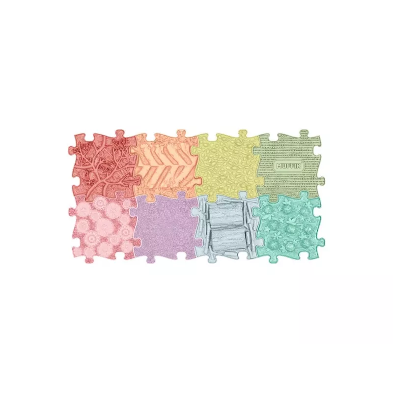 Muffik orthopedische sensorische mat set 8-in-1 regenboog 8 puzzelstukken sensorische speelmat MFK-106