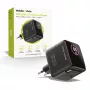 Mobile Origin 65W GaN-oplader PW3 USB-C oprolbaar kabel 65cm + USB-A zwart