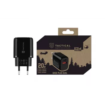 Tactical Base Plug Dual zwarte autolader met 2 USB-A-aansluitingen, 3,1 A, 15,5 W