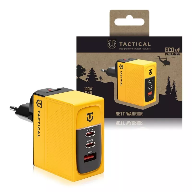 Tactical Nett Warrior GaN 100W gele oplader
