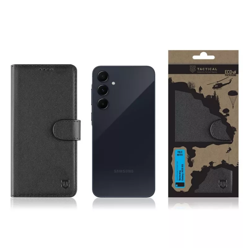 Tactical Book Cover Field Notes voor Samsung Galaxy A55 5G zwart