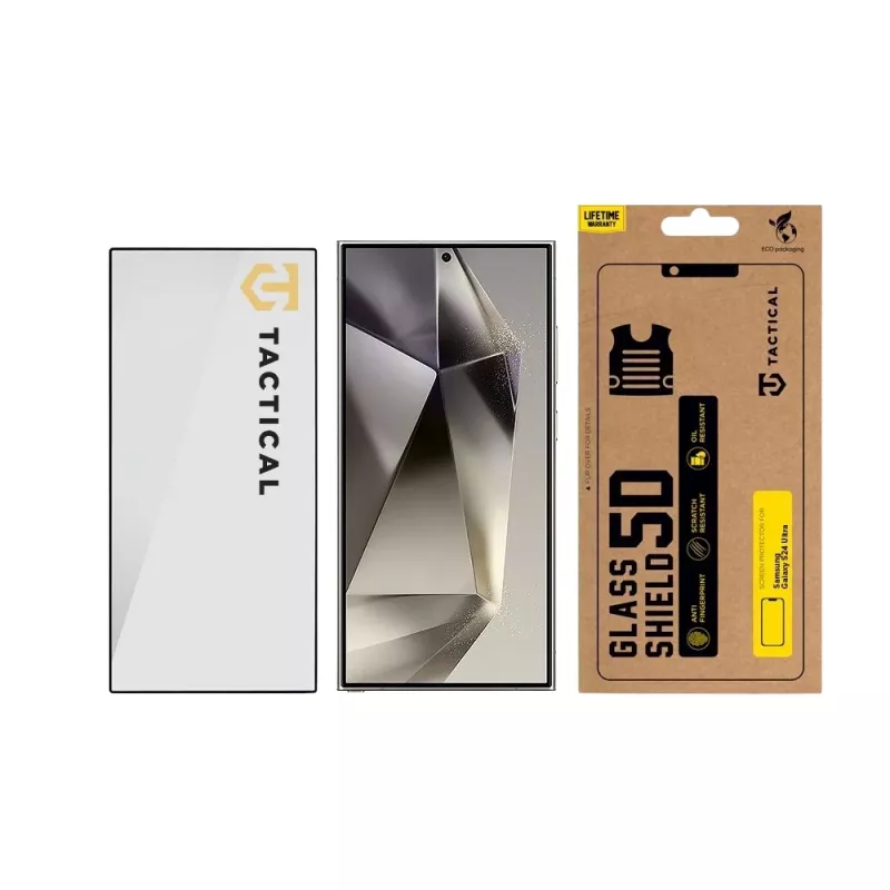 Tactical Glass Shield 5D voor Samsung Galaxy S24 Ultra zwart