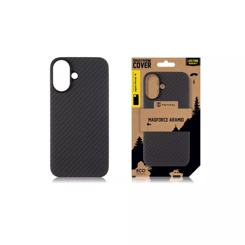 Tactical Back Cover MagForce Aramid voor iPhone 16 zwart