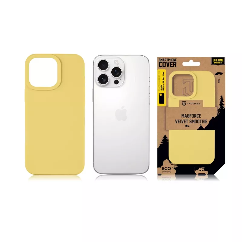 Tactical Back Cover MagForce Velvet Smoothie voor iPhone 16 Pro Max - bananengeel
