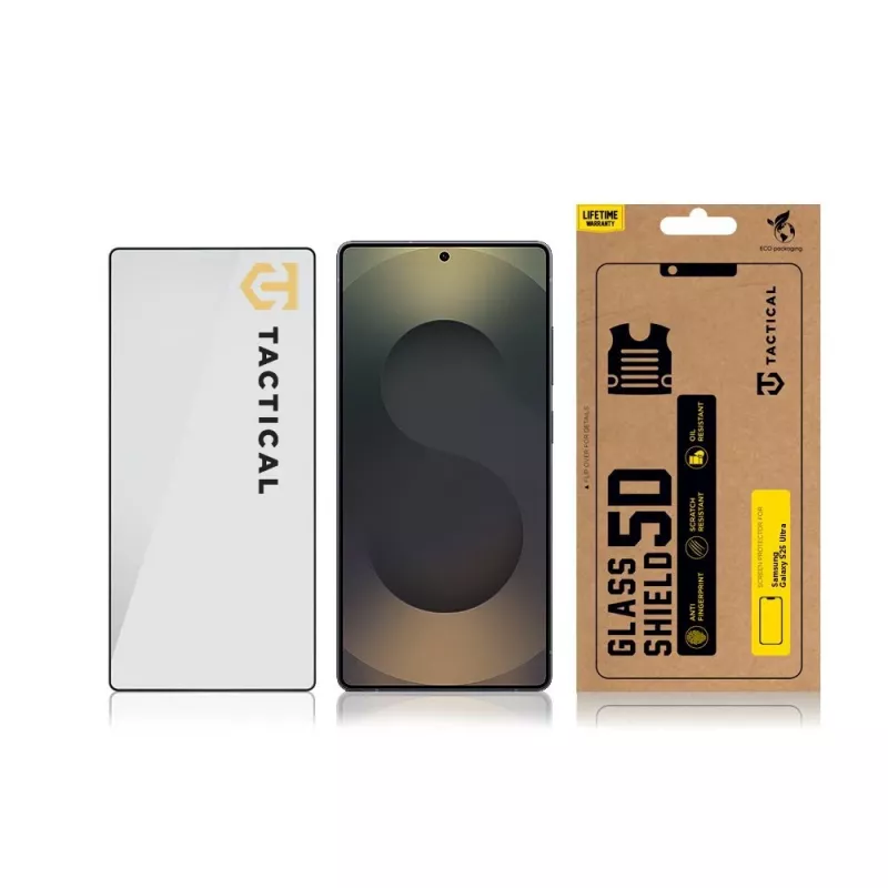 Tactical Glass Shield 5D voor Samsung Galaxy S25 Ultra zwart