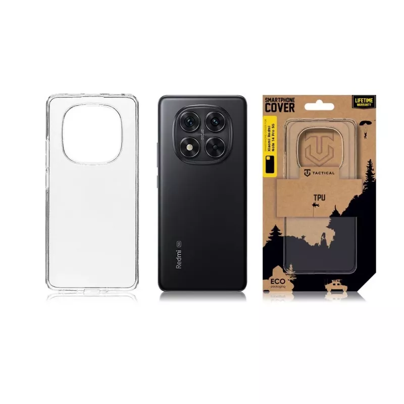 Tactical Back Cover TPU voor Xiaomi Redmi Note 14 Pro 5G transparant