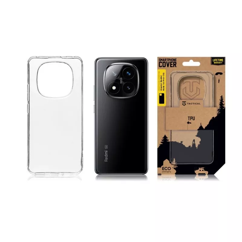 Tactical Back Cover TPU voor Xiaomi Redmi Note 14 Pro+ 5G transparant