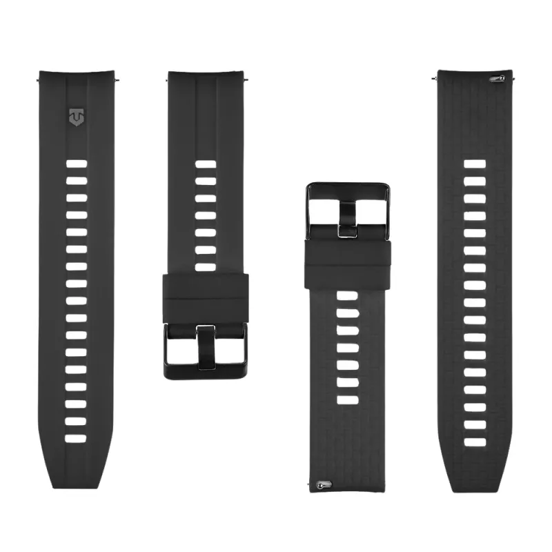 Tactical quick-release siliconenarmband 22mm zwart