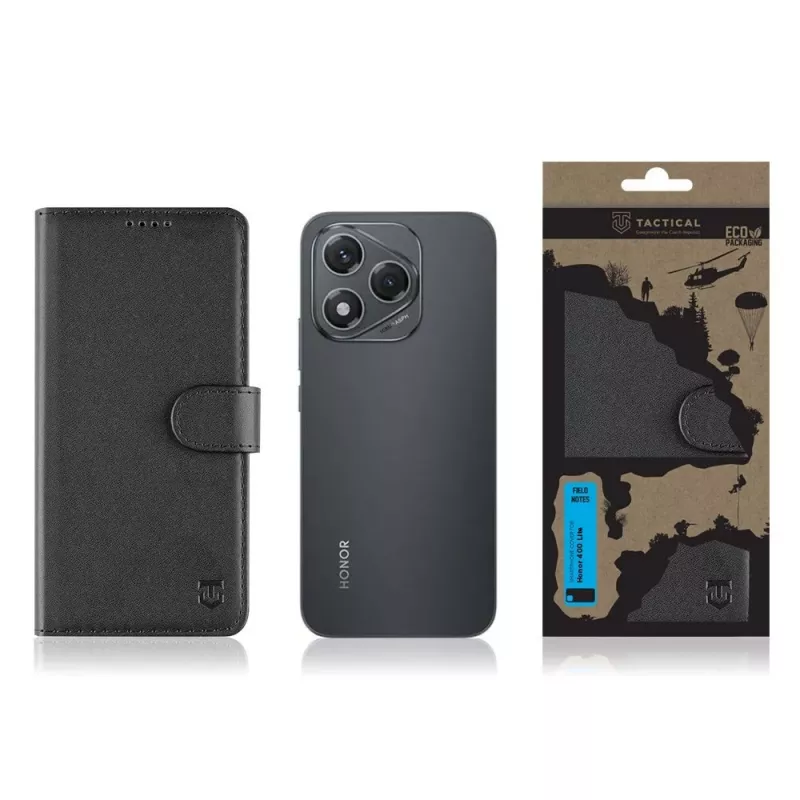 Tactical Book Cover Field Notes Honor 400 Lite zwart