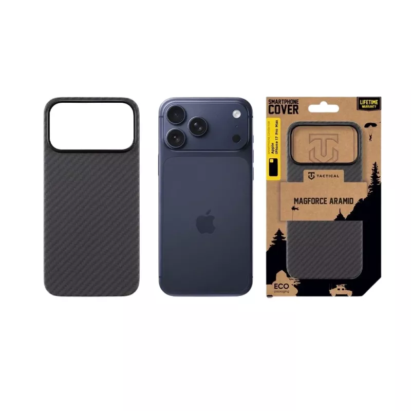 Tactical Back Cover MagForce Aramid voor Apple iPhone 17 Pro Max zwart