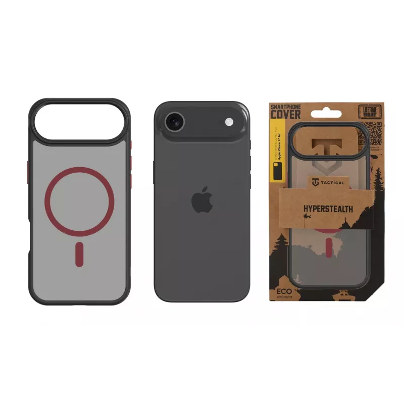 Tactical Back Cover MagForce Hyperstealth 2.0 voor iPhone Air, zwart/rood