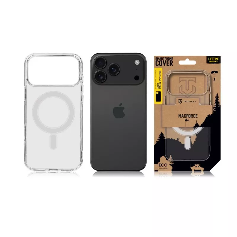 Tactical MagForce Achterkant hoesje voor iPhone 17 Pro Max, transparant