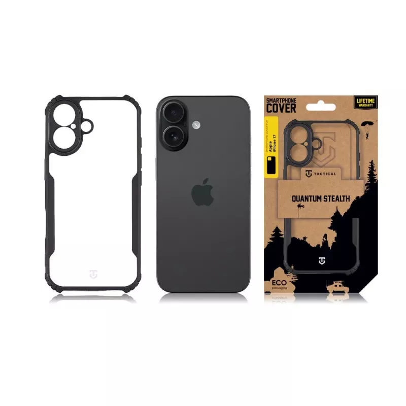 Tactical Back Cover Quantum Stealth iPhone 17 Transparant/zwart