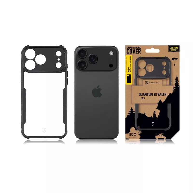 Tactical Back Cover Quantum Stealth voor Apple iPhone 17 Pro Max Clear/Black