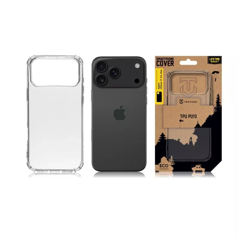 Tactische achterkanthoes TPU Plyo voor Apple iPhone 17 Pro Max transparant