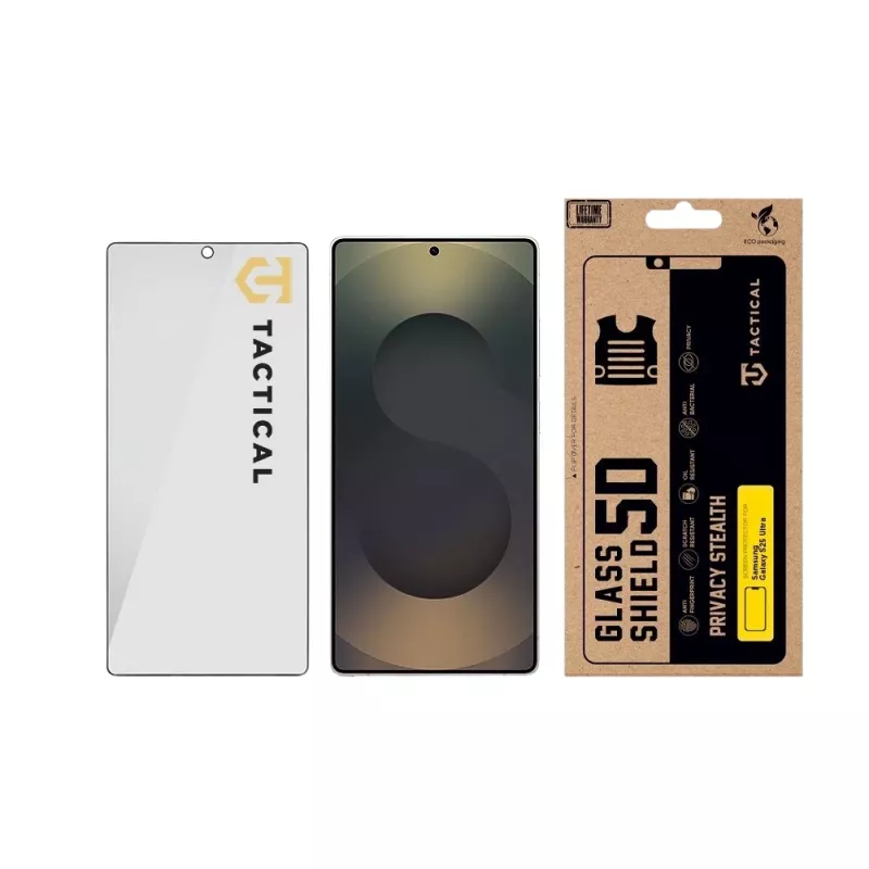 Tactical Glass Shield Privacy 5D voor Samsung Galaxy S25 Ultra zwart