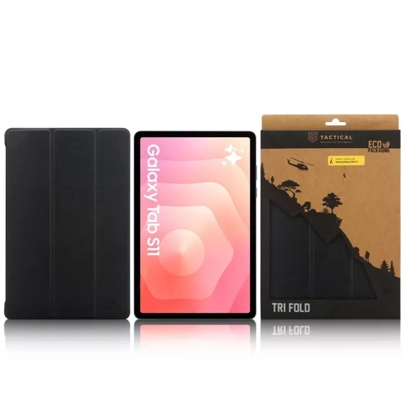 Tactical Book Cover Tri Fold Galaxy Tab S11 zwart