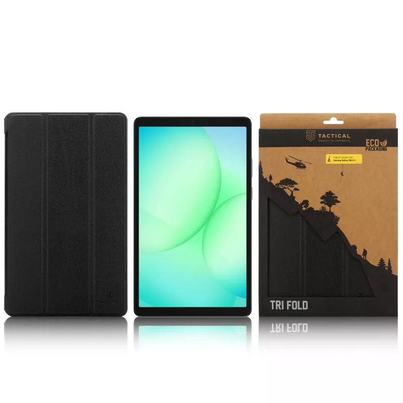 Tactical Book Cover Tri Fold voor Samsung Galaxy Tab A9 8,7 inch zwart