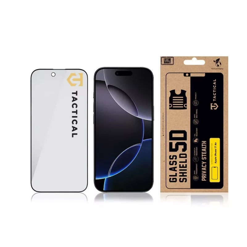 Tactical Glass Shield Privacy 5D voor iPhone Air zwart