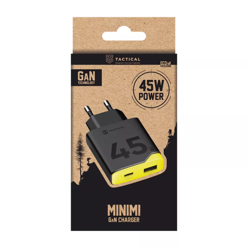 Tactical Minimi GaN 45W AC USB-C wandlader zwart