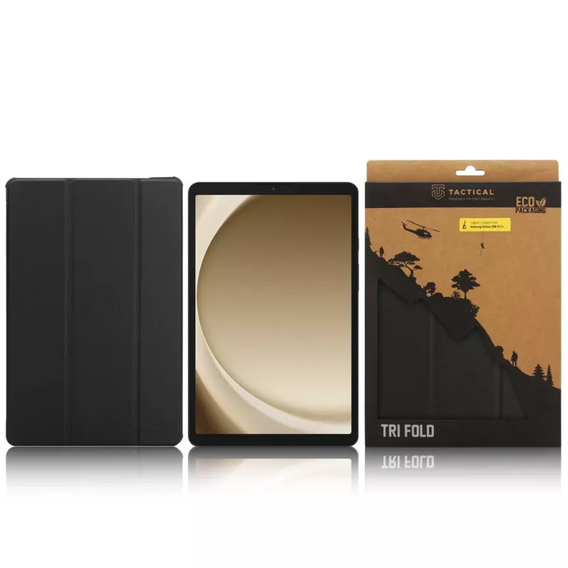 Tactical Book Cover Tri Fold Galaxy TAB A11+ zwart