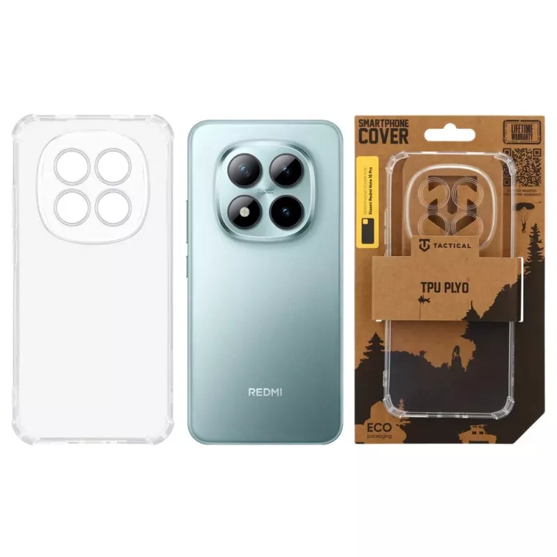 Tactical Back Cover TPU Plyo voor Xiaomi Redmi Note 15 Pro 5G, transparant