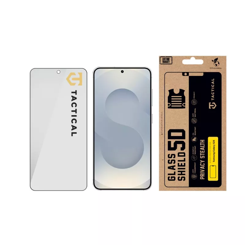 Tactical Glass Shield Privacy Stealth 5D voor Samsung Galaxy S26 zwart