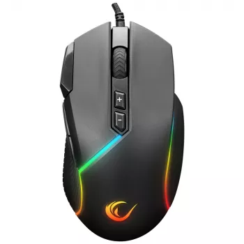 Rampage Comfort gaming-muis, programmeerbaar, 12800 DPI RGB, zwart