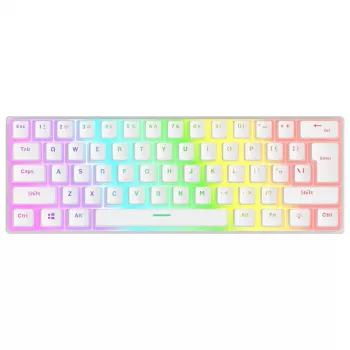 Rampage Radiant K11 60% mechanisch gaming-toetsenbord, wit, blue switch, RGB