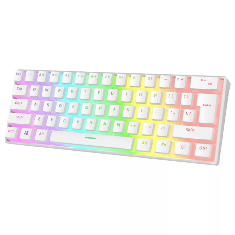 Rampage Radiant K11 60% mechanisch gaming-toetsenbord, wit, blue switch, RGB