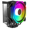 Rampage Octagon C50 CPU-luchtkoeler, 120mm PWM-ventilator, 1800 RPM, ARGB, Intel LGA 1700/1200/115X, AMD AM5/AM4/AM3+, 4 heat pipes, tot 180W TDP